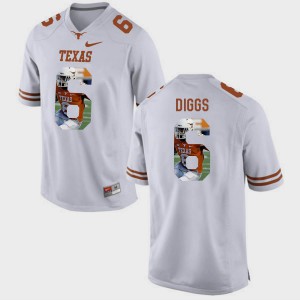 White #6 Men Pictorial Fashion Quandre Diggs Texas Jersey