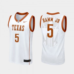 Replica Royce Hamm Jr Texas Jersey #5 College Basketball White For Men's