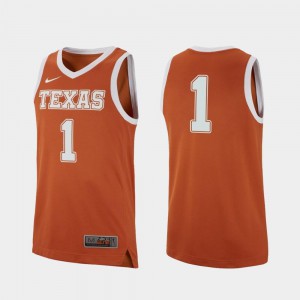 Texas Jersey College Basketball Texas Orange #1 Men's Replica