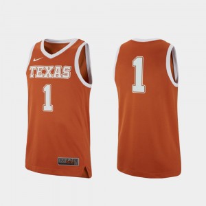 #1 Replica College Basketball Men's Texas Orange Texas Jersey