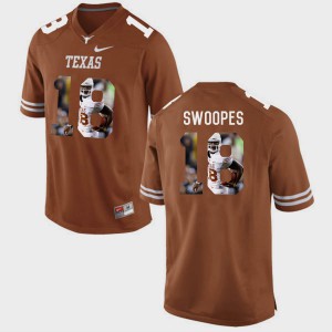 Brunt Orange Pictorial Fashion Tyrone Swoopes Texas Jersey #18 Men's