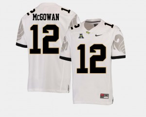#12 For Men Taj McGowan UCF Jersey American Athletic Conference White College Football