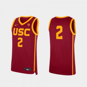 Mens #2 Cardinal Replica College Basketball USC Jersey