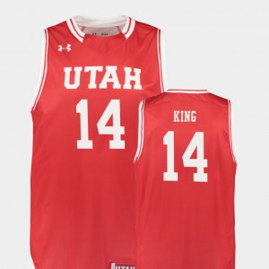 Replica Brooks King Utah Jersey #14 Red College Basketball Men's