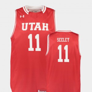 College Basketball Replica #11 Men's Red Chris Seeley Utah Jersey