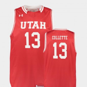 Men's David Collette Utah Jersey #13 College Basketball Replica Red