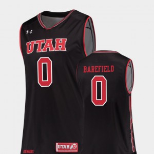 Black #0 College Basketball Sedrick Barefield Utah Jersey Replica For Men