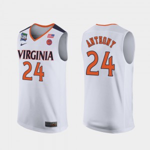 White 2019 Final-Four #24 Marco Anthony UVA Jersey Mens