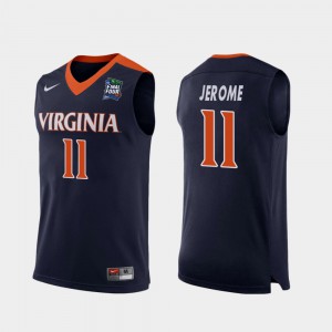 For Men Ty Jerome UVA Jersey Navy #11 2019 Final-Four Replica