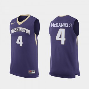 #4 College Basketball Jaden McDaniels Washington Jersey Replica Mens Purple