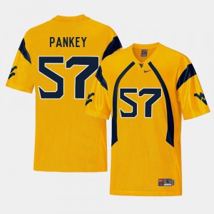 College Football Mens Gold Adam Pankey WVU Jersey #57 Replica