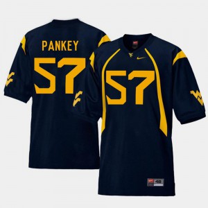 Men Adam Pankey WVU Jersey #57 Navy College Football Replica