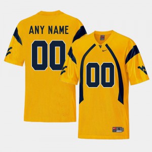 WVU Customized Jerseys For Men's Replica #00 College Football Gold