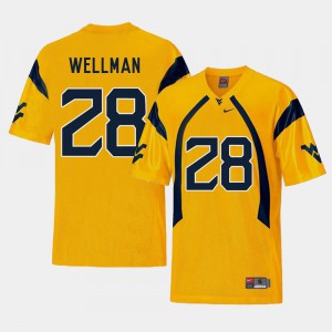 Elijah Wellman WVU Jersey Replica #28 Men's College Football Gold