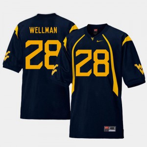 Navy Elijah Wellman WVU Jersey For Men's #28 College Football Replica