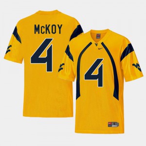 Replica Gold #4 College Football Kennedy McKoy WVU Jersey Men's