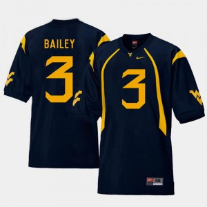 Replica Stedman Bailey WVU Jersey Navy Mens College Football #3