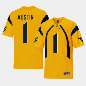 Gold College Football #1 Replica Tavon Austin WVU Jersey For Men