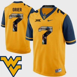 Pictorial Fashion Football Gold Will Grier WVU Jersey For Men's #7