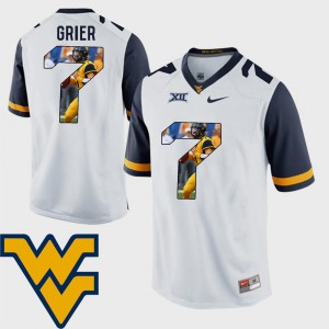#7 Pictorial Fashion Will Grier WVU Jersey For Men's Football White
