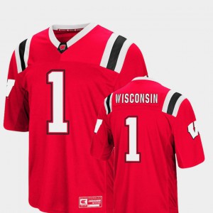 Red #1 Wisconsin Jersey Foos-Ball Football Men's Colosseum