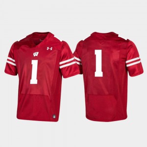 College Football #1 Wisconsin Jersey Men's Replica Red