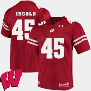 2018 NCAA For Men's #45 Red Alec Ingold Wisconsin Jersey Alumni Football Game