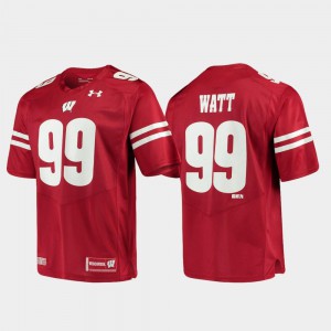 Mens Red #99 Alumni Football Game J.J. Watt Wisconsin Jersey Replica