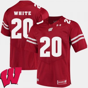Men Red 2018 NCAA James White Wisconsin Jersey #20 Alumni Football Game