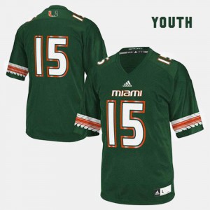 Green #15 Miami Jersey College Football Youth