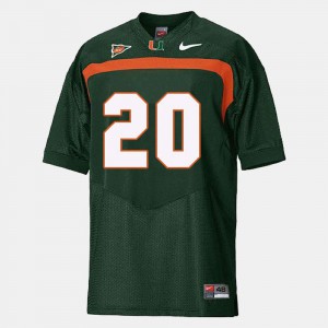 #20 College Football Green Ed Reed Miami Jersey For Kids