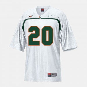 White Youth Ed Reed Miami Jersey #20 College Football