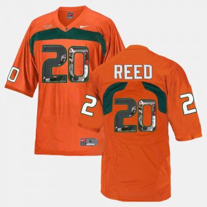Orange Player Pictorial Ed Reed Miami Jersey Men's #20
