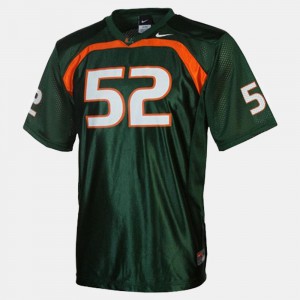#52 Ray Lewis Miami Jersey Green College Football Youth