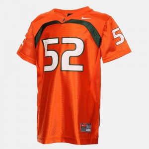 Ray Lewis Miami Jersey Orange College Football Youth #52