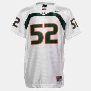 Youth Ray Lewis Miami Jersey #52 White College Football