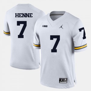 #7 College Football White Chad Henne Michigan Jersey For Men's