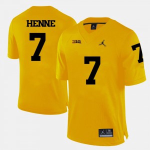 College Football For Men's Chad Henne Michigan Jersey Yellow #7