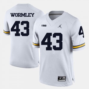 For Men's Chris Wormley Michigan Jersey College Football #43 White