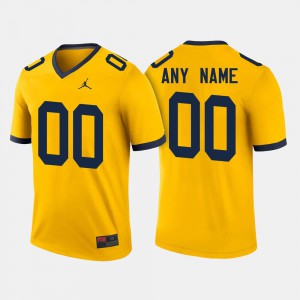 #00 For Men Maize College Football Michigan Customized Jersey