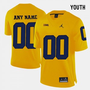 Yellow College Limited Football #00 Kids Michigan Custom Jerseys