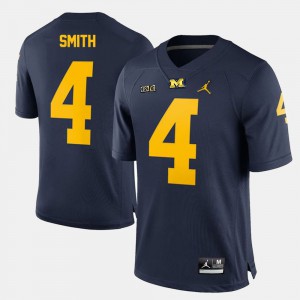 For Men's Navy De'Veon Smith Michigan Jersey #4 College Football
