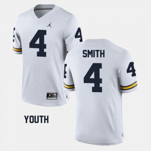 College Football For Kids White De'Veon Smith Michigan Jersey #4