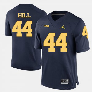 For Men's College Football Navy Blue Delano Hill Michigan Jersey #44