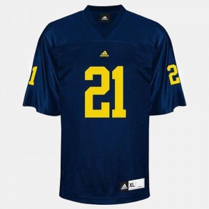Blue #21 Youth College Football desmond Howard Michigan Jersey