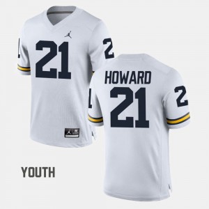 College Football desmond Howard Michigan Jersey #21 For Kids White