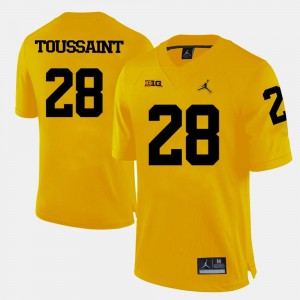 Yellow Fitzgerald Toussaint Michigan Jersey Men's College Football #28
