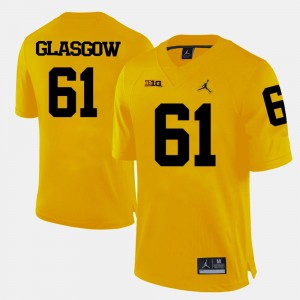 College Football Yellow For Men's #61 Graham Glasgow Michigan Jersey