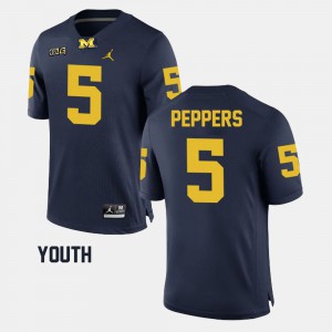 For Kids Jabrill Peppers Michigan Jersey Alumni Football Game Navy #5