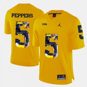 Mens Player Pictorial Jabrill Peppers Michigan Jersey #5 Yellow